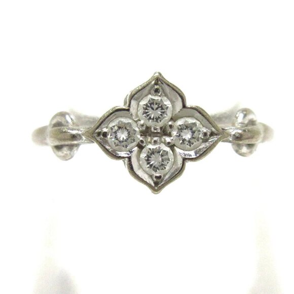 Auth Cartier Hindu 18K White Gold Diamond G***** Ring - Picture 1 of 6
